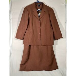 Goodclothes Women Linen Blend Blazer Skirt Suit Professional Office Sz 14